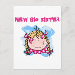 Blond New Big Sister Tshirts en Gifts Briefkaart