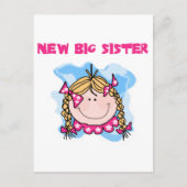 Blond New Big Sister Tshirts en Gifts Briefkaart (Voorkant)