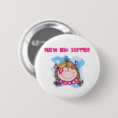 Blond New Big Sister Tshirts en Gifts Ronde Button 5,7 Cm (Voorkant /achterkant)