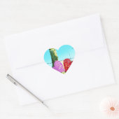 Blond paard en roze en rood hart hart sticker (Envelop)