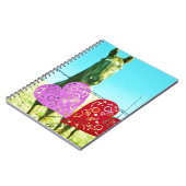 Blond paard en roze en rood hart notitieboek (Linkerzijde)
