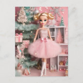 Blond Pastel Retro Kerstpop Briefkaart (Voorkant)