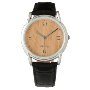 Blond patroon van houtwaren horloge