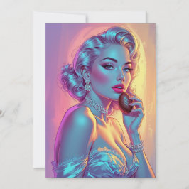 Blond Pin-Up Chocolade Ei Feestdagenkaart