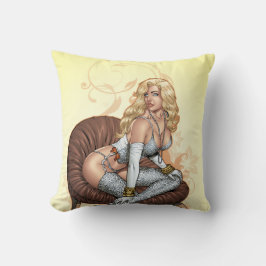 Blond Pinup Girl in Lingerie door Al Rio Kussen