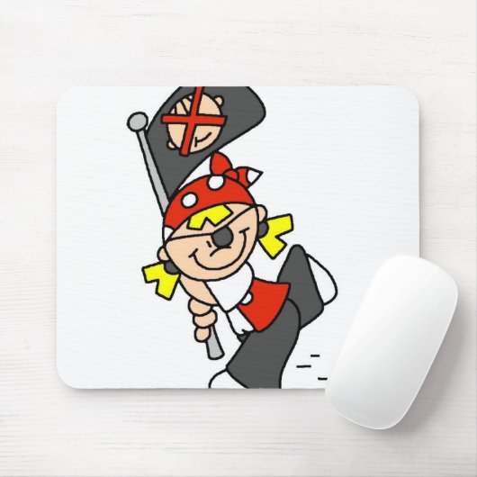 Blond piraat met vlag muismat (Met muis)