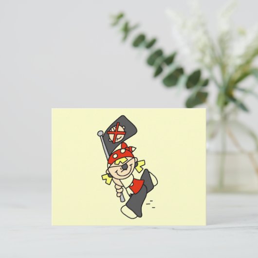 Blond piraat met vlagT-shirts en cadeaus Briefkaart (Staand voorkant)