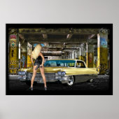 blond, pistool, cadillak poster (Voorkant)