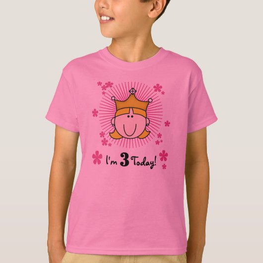 Blond Princess 3rd Birthday T-shirt (Voorkant)