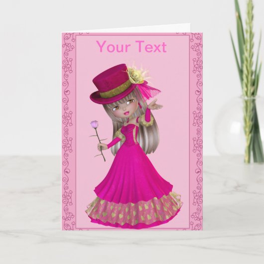 Blond Princess Wenskaart Kaart (Voorkant)