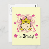 Blond Prinses 3e Verjaardag Tshirts & Cadeaus Briefkaart (Voorkant / Achterkant)