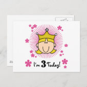 Blond Prinses 3e Verjaardag Tshirts & Cadeaus Briefkaart (Voorkant / Achterkant)