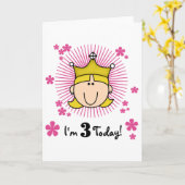 Blond Prinses 3e Verjaardag Tshirts & Cadeaus Kaart (Gele Bloem)