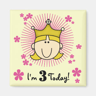 Blond Prinses 3e Verjaardag Tshirts & Cadeaus Magneet
