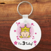 Blond Prinses 3e Verjaardag Tshirts & Cadeaus Sleutelhanger (Voorkant)