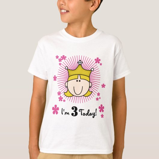 Blond prinses 3rd Birthday Tshirts & cadeaus (Voorkant)