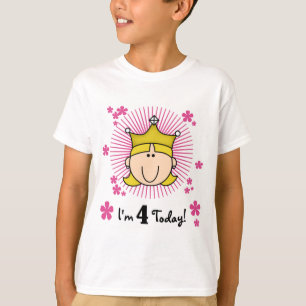 Blond Prinses 4e Verjaardag Tshirts en geschenken