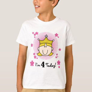 Blond Prinses 4e Verjaardag Tshirts en geschenken