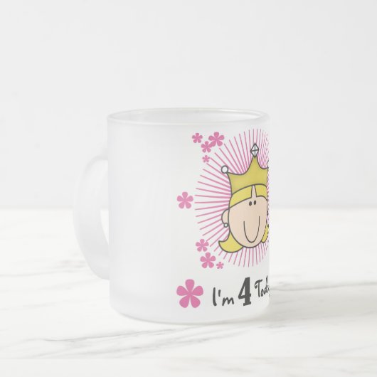 Blond Prinses 4e Verjaardag Tshirts en geschenken Matglas Koffiemok (Voorkant links)