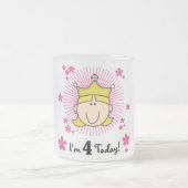 Blond Prinses 4e Verjaardag Tshirts en geschenken Matglas Koffiemok (Center)