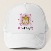 Blond Prinses 4e Verjaardag Tshirts en geschenken Trucker Pet (Voorkant)