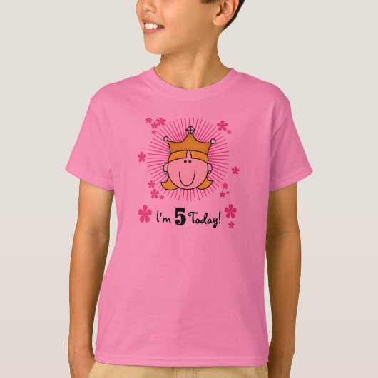 Blond prinses 5th Birthday T-shirt (Voorkant)