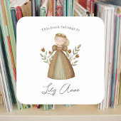 Blond Prinses Bookplaat Vierkante Sticker