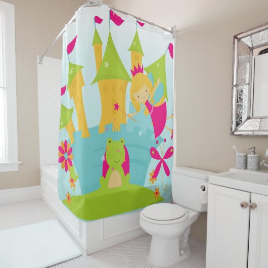 Blond prinses, Castle, kikkerprins Douchegordijn (In situ)