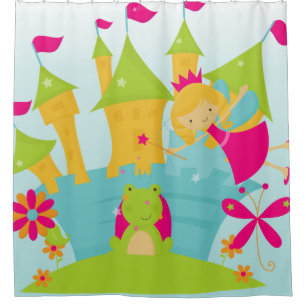 Blond prinses, Castle, kikkerprins Douchegordijn