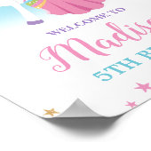 Blond Prinses Eenhoorn Verjaardag Regenboog Welkom Poster (Hoek)