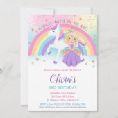 Blond Prinses Eenhoorn Verjaardagsfeest Rainbow Kaart (Voorkant)