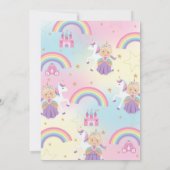 Blond Prinses Eenhoorn Verjaardagsfeest Rainbow Kaart (Achterkant)