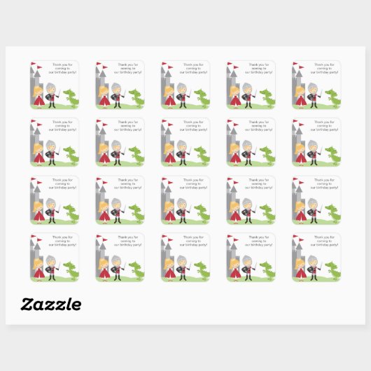 Blond Prinses en Ridder Stickers (Vel)