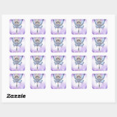 Blond Prinses Vierkante Sticker (Vel)