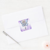 Blond Prinses Vierkante Sticker (Envelop)