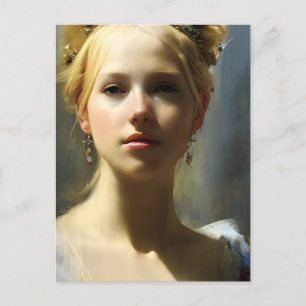 Blond Renaissance Goddess Briefkaart