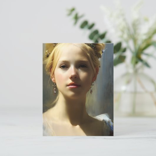 Blond Renaissance Goddess Briefkaart (Staand voorkant)