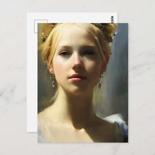 Blond Renaissance Goddess Briefkaart (Voorkant / Achterkant)