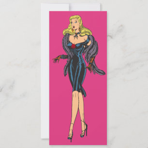  Blond Retro Glamor Girl Bachelorette Party Kaart