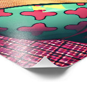  blond retro vrouw en surfer man foto afdruk (Hoek)