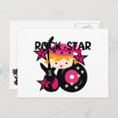 Blond Rock Star Girl Briefkaart (Voorkant / Achterkant)