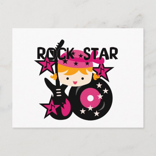 Blond Rock Star Girl Briefkaart (Voorkant)