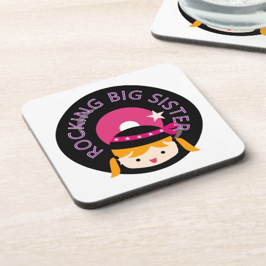 Blond Rocking Big Sister Bier Onderzetter (Linkerzijde)