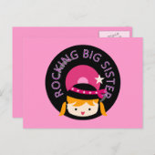 Blond Rocking Big Sister Briefkaart (Voorkant / Achterkant)