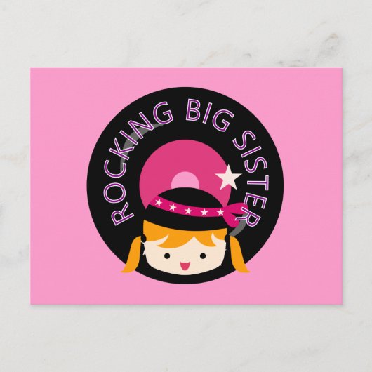 Blond Rocking Big Sister Briefkaart (Voorkant)
