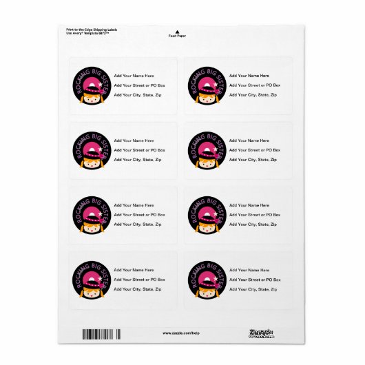 Blond Rocking Big Sister Etiket (Full Sheet)