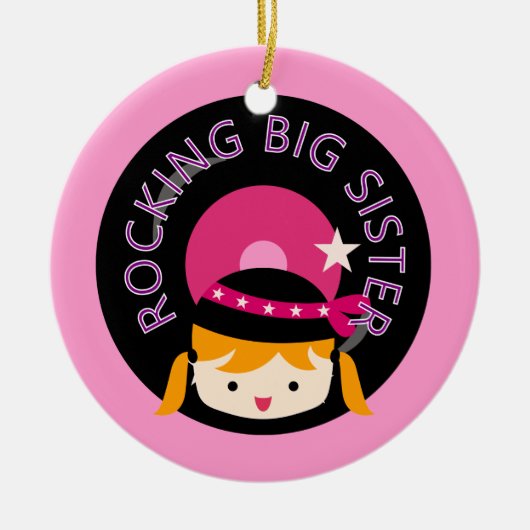 Blond Rocking Big Sister Keramisch Ornament (Voorkant)