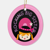 Blond Rocking Big Sister Keramisch Ornament (Links)