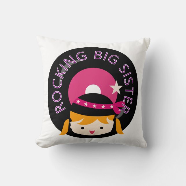 Blond Rocking Big Sister Kussen (Voorkant)