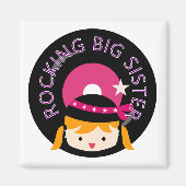 Blond Rocking Big Sister Magneet (Voorkant)